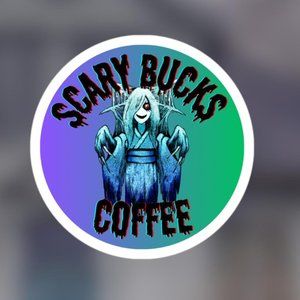Scary Bucks Coffee Vinyl Sticker,2 inches big 3/10% off